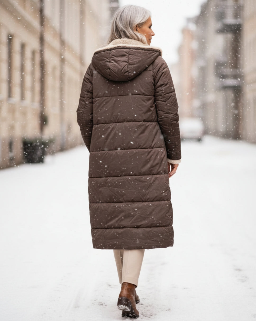 Arlise – Wende-Mantel mit Sherpa-Futter