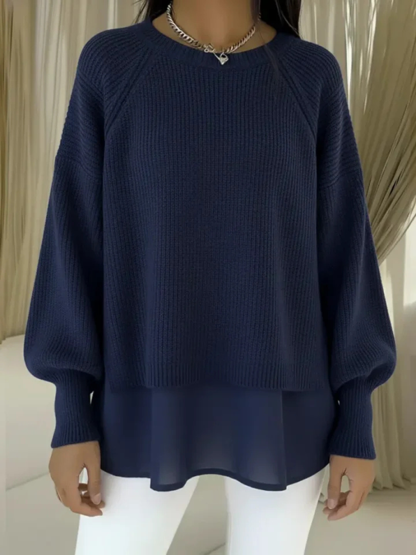 Mireva – Mit Saum in Lagenoptik gestrickter Pullover