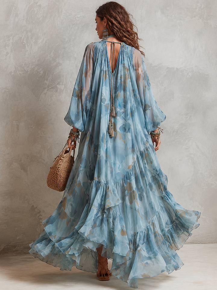 Avyra – Maxi-Seidenmischung-Langkleid