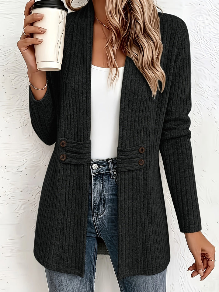 Velira – Doppelreihige Strickjacke