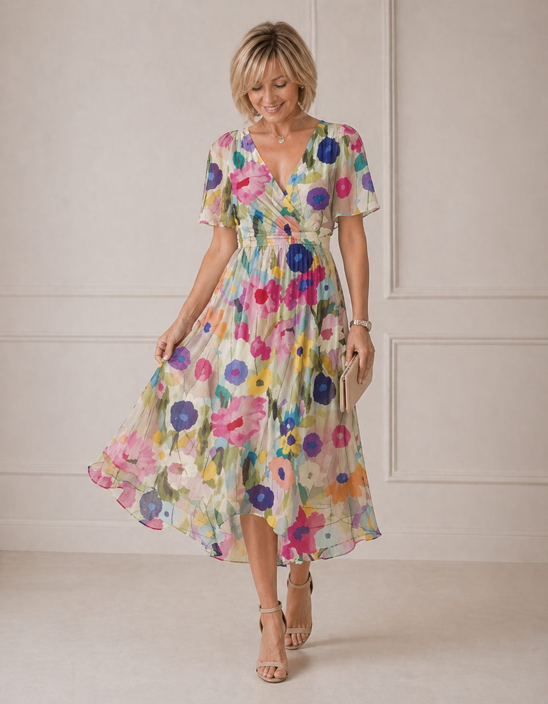 Naliri – Midi-Kleid aus Wickelgewebe