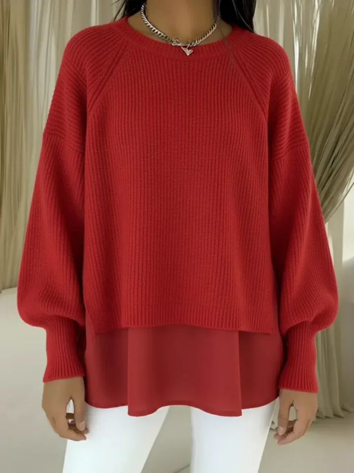 Mireva – Mit Saum in Lagenoptik gestrickter Pullover