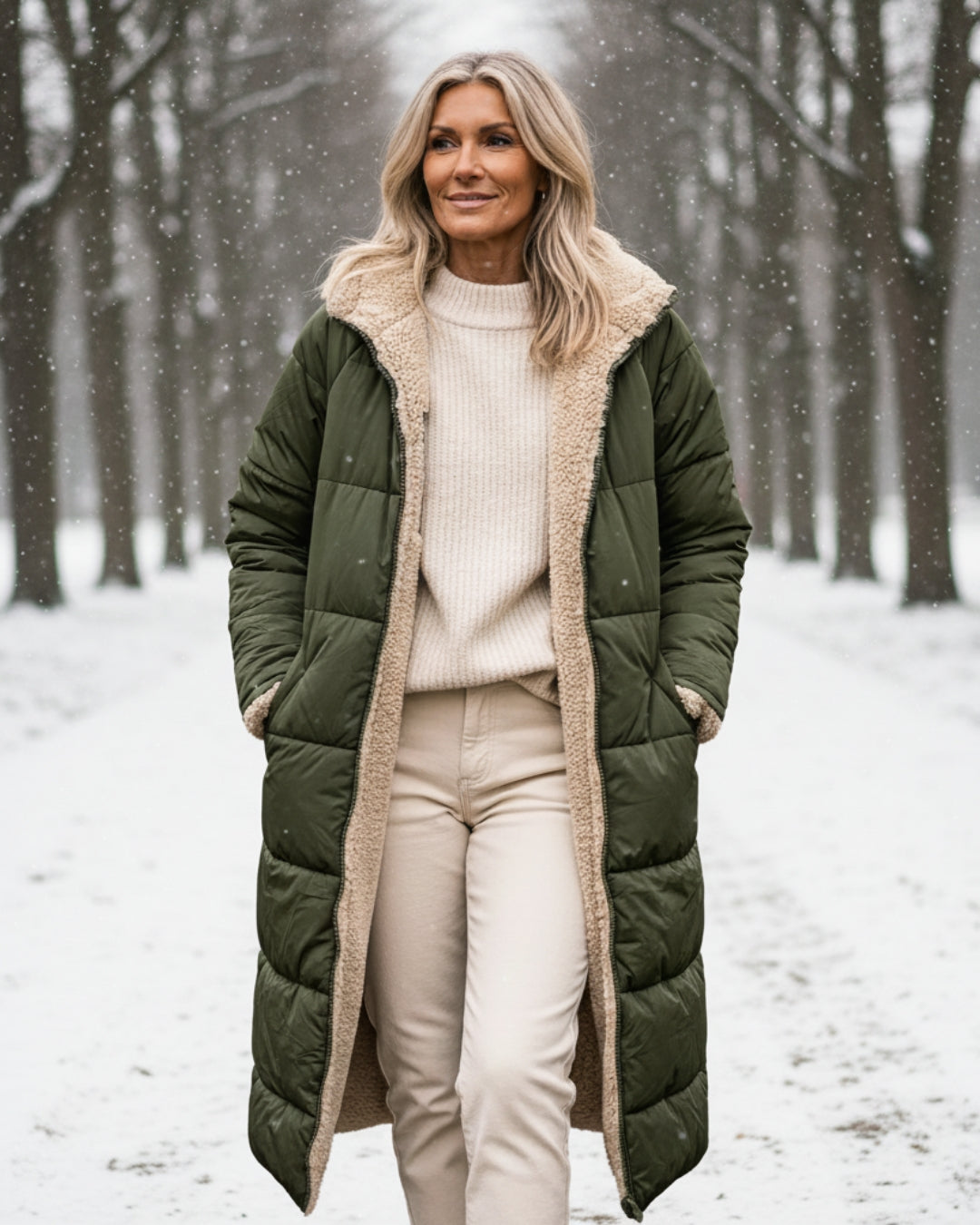 Arlise – Wende-Mantel mit Sherpa-Futter