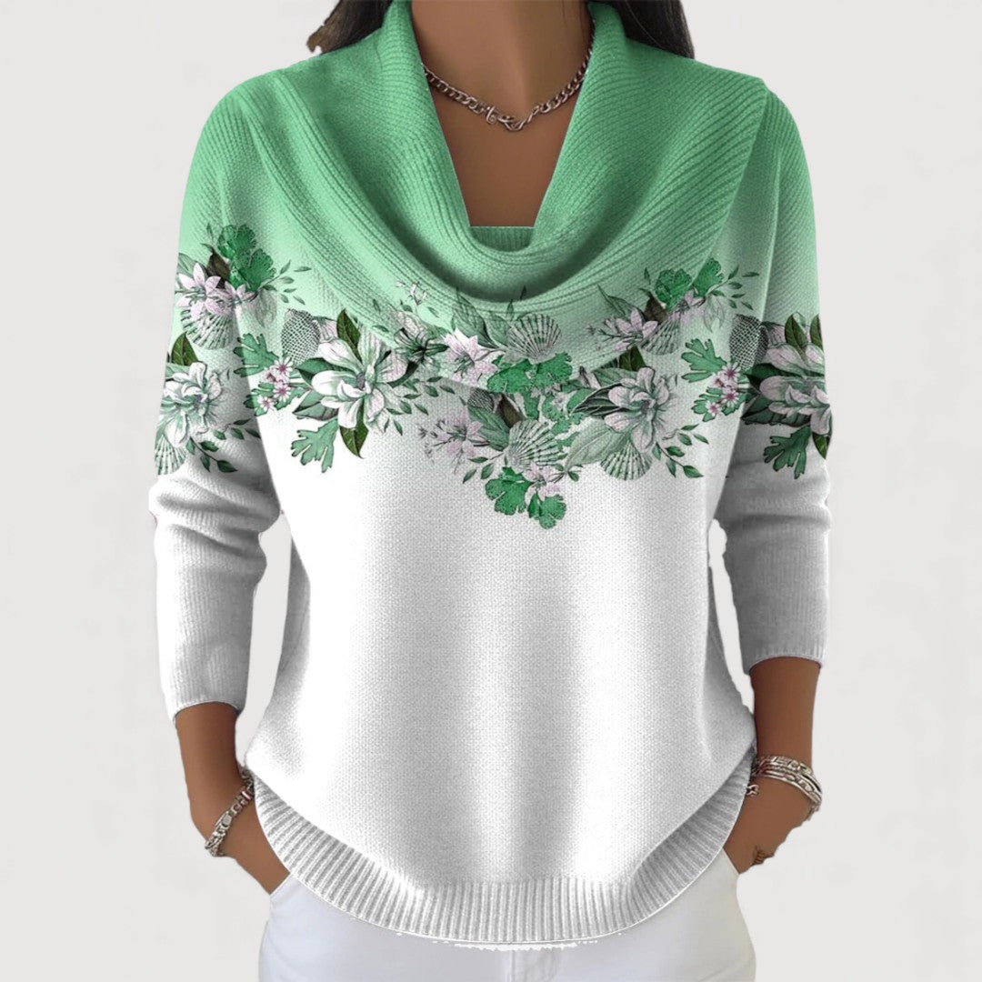 Selora – Weit geschnittener Baumwollstrickpullover mit hohem Kragen
