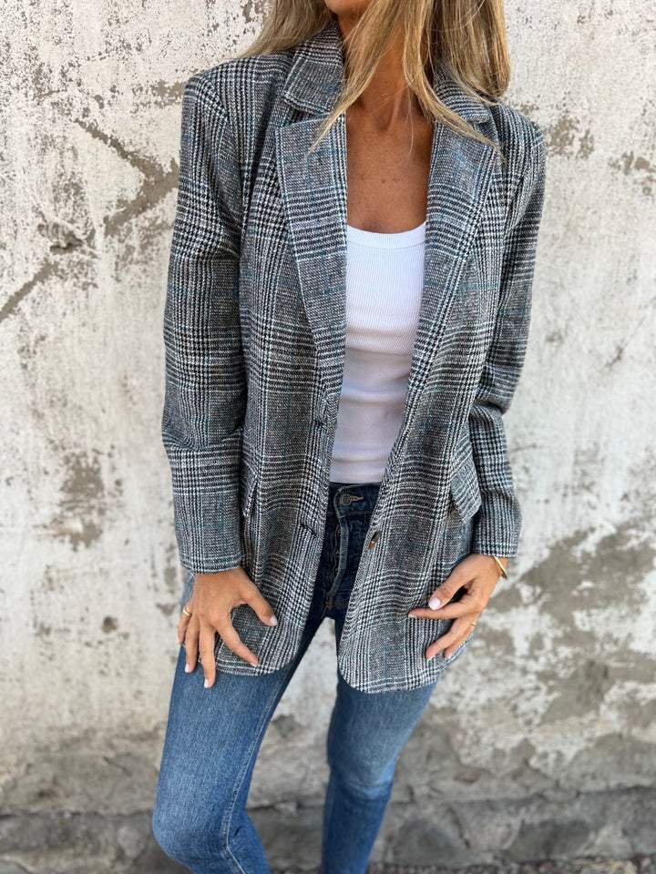 Vesara – Blazer mit eingekerbtem Revers und Karomuster