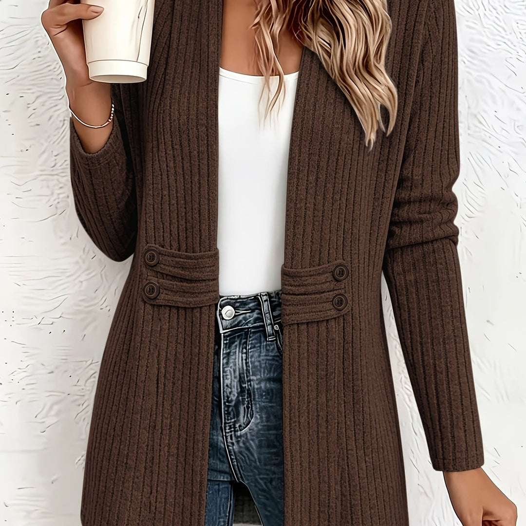 Velira – Doppelreihige Strickjacke