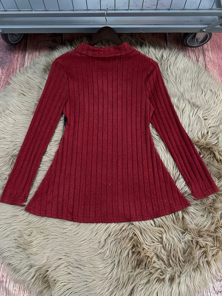 Tavina – Karo-Patchwork-Strick-T-Shirt
