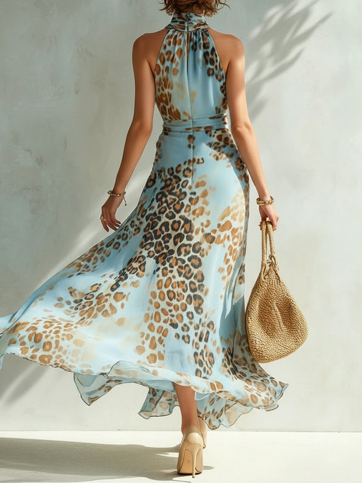 Calira – Neckholder-Chiffon-Maxikleid