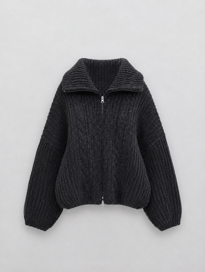 Velira – Frontreißverschluss-Strickjacke