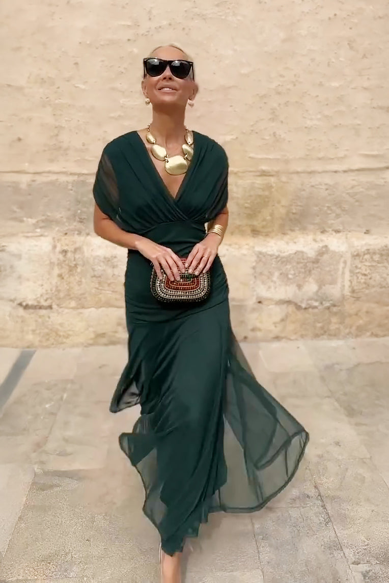Veyla – V-Ausschnitt-Maxikleid