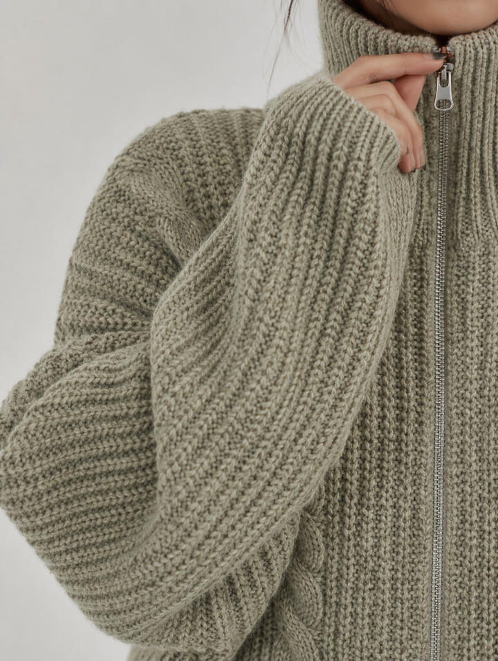 Velira – Frontreißverschluss-Strickjacke