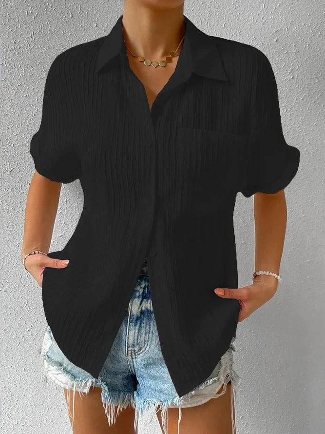 Navira – Bluse aus Baumwollmischung mit Hemdkragen