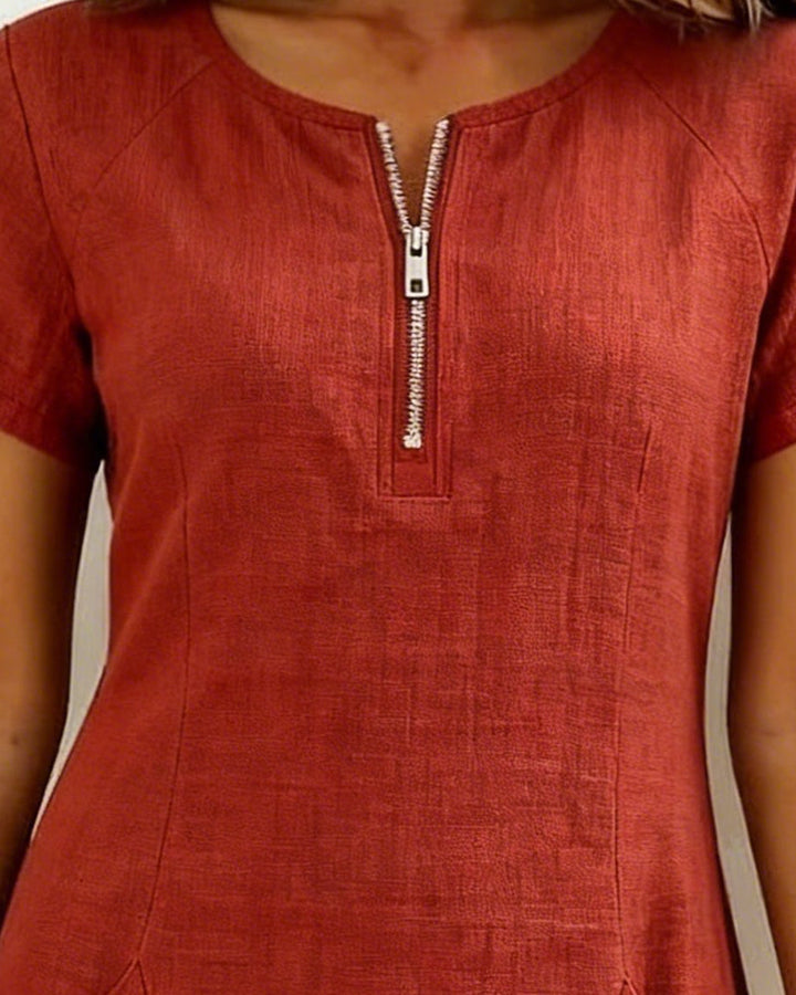 Renavi – A-Linienkleid aus Baumwoll-Leinen