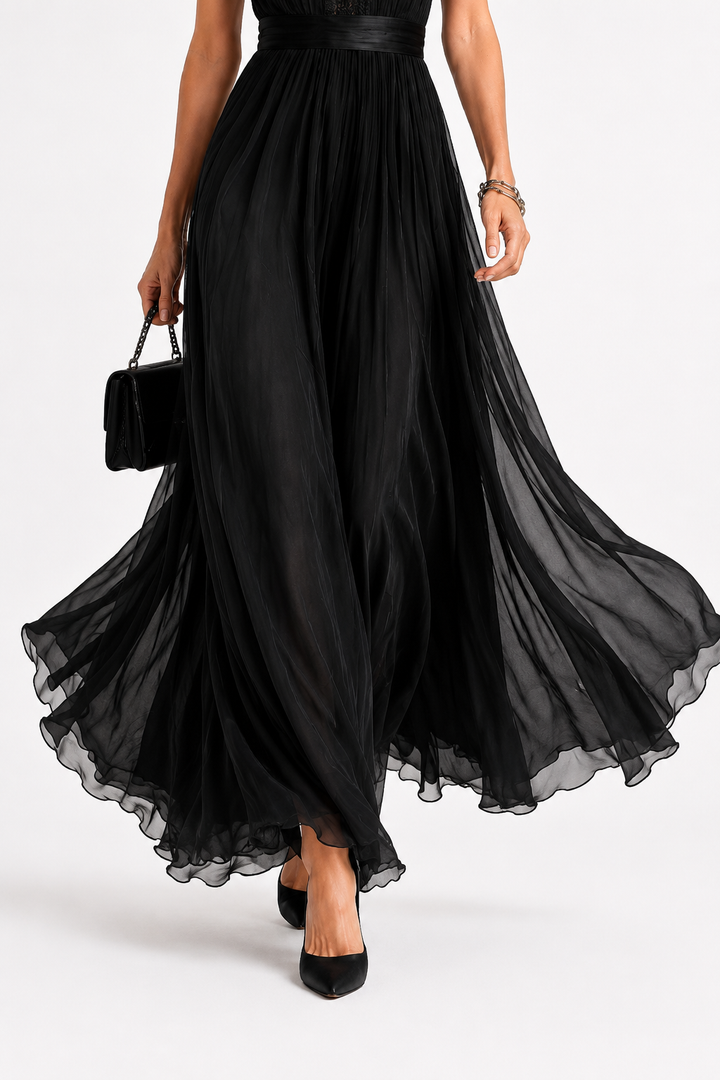 Rivana – Maxi-Chiffonkleid