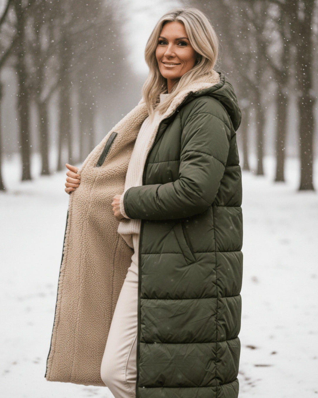 Arlise – Wende-Mantel mit Sherpa-Futter