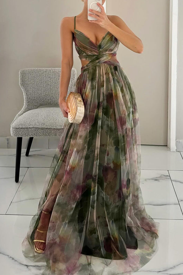 Sevira – Empire-Taille Chiffon-Maxikleid