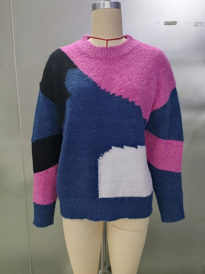 Luniva – zweigeteilter Farbblock-Strickpullover