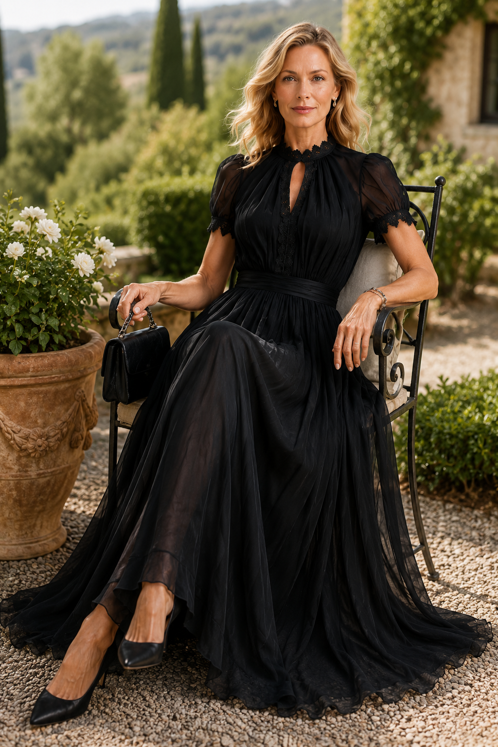 Rivana – Maxi-Chiffonkleid