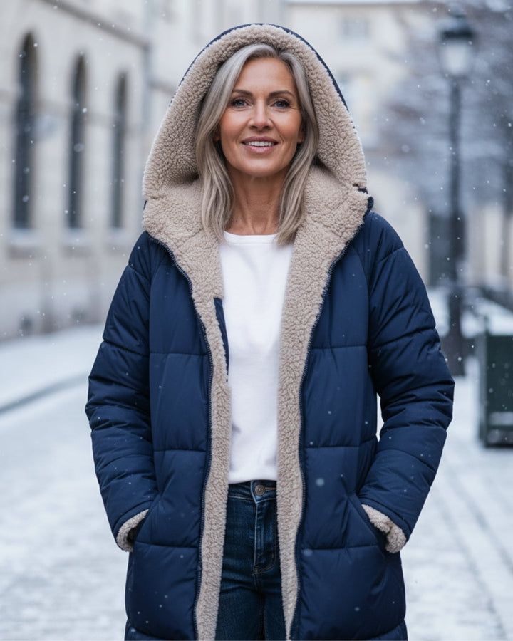 Arlise – Wende-Mantel mit Sherpa-Futter