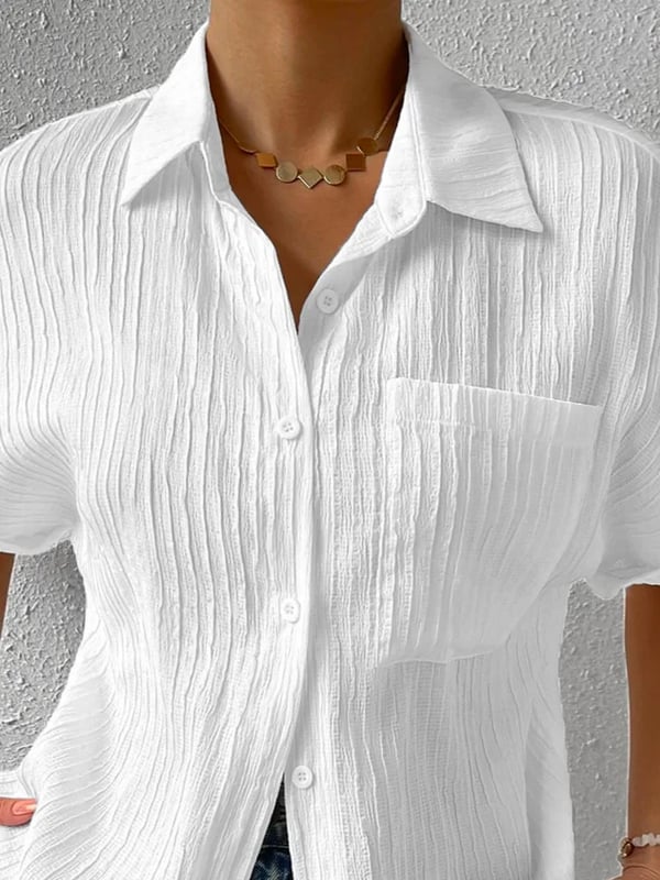 Navira – Bluse aus Baumwollmischung mit Hemdkragen