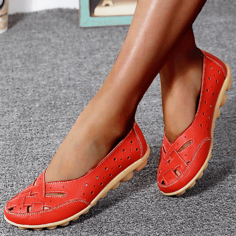 Nevara – Leder-Slipper mit Gel-Dämpfungssohle