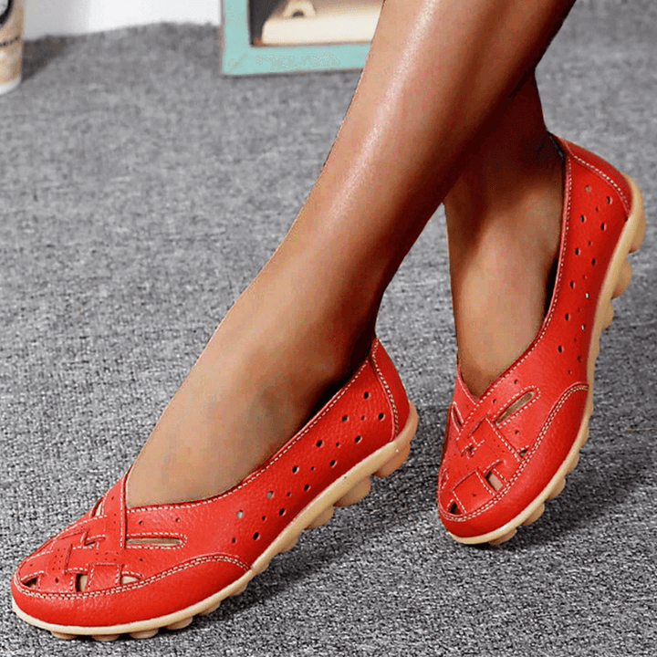Nevara – Leder-Slipper mit Gel-Dämpfungssohle