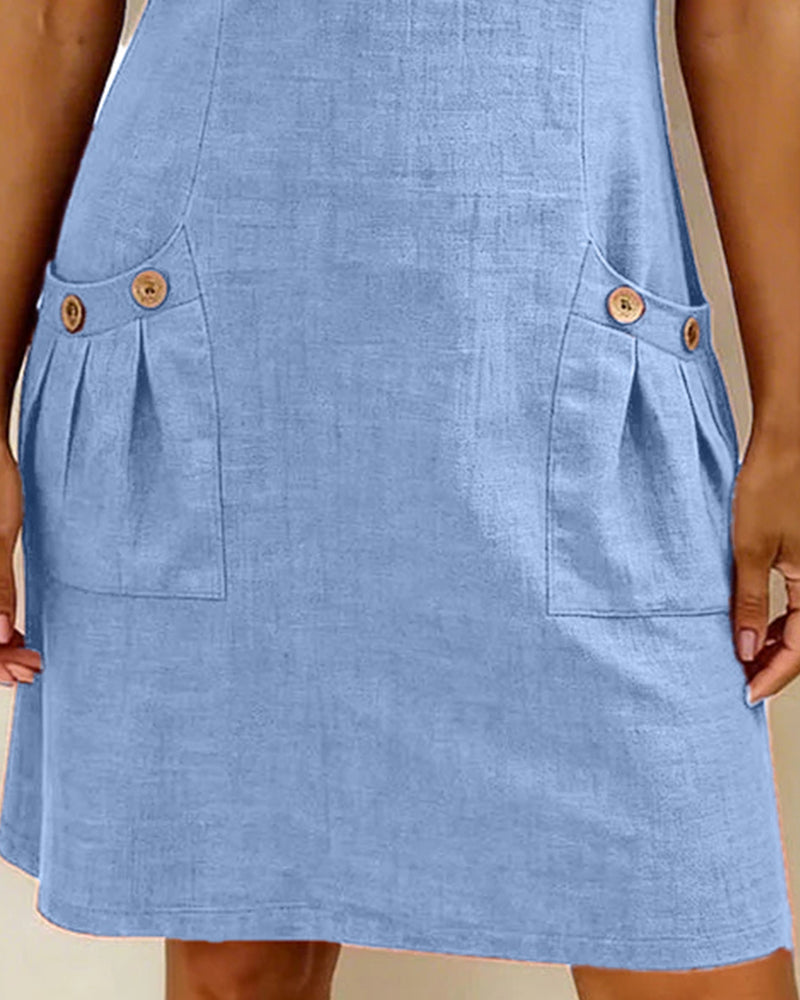 Renavi – A-Linienkleid aus Baumwoll-Leinen
