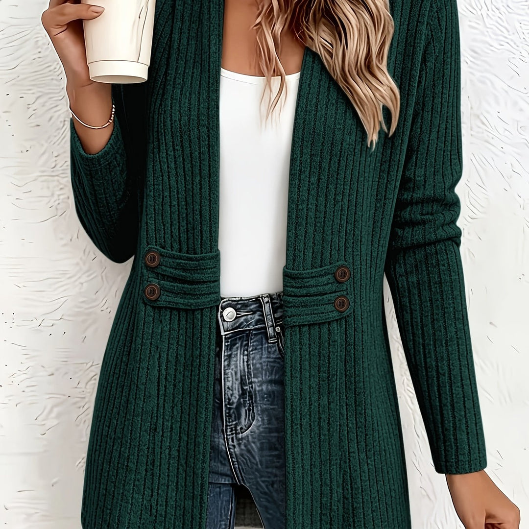 Velira – Doppelreihige Strickjacke