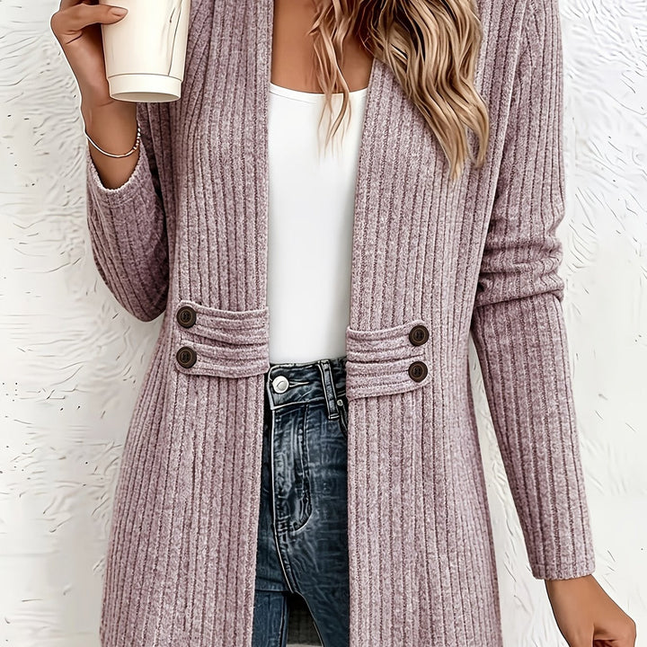 Velira – Doppelreihige Strickjacke