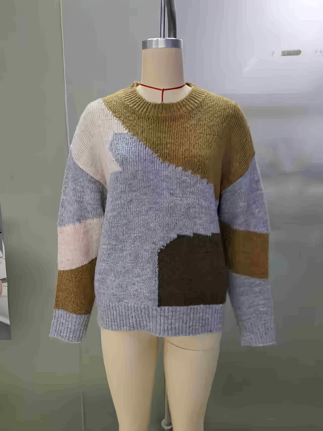 Luniva – zweigeteilter Farbblock-Strickpullover