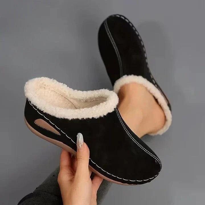 Mireva – weiter Zehenbereich, Fellfutter-Sandalen