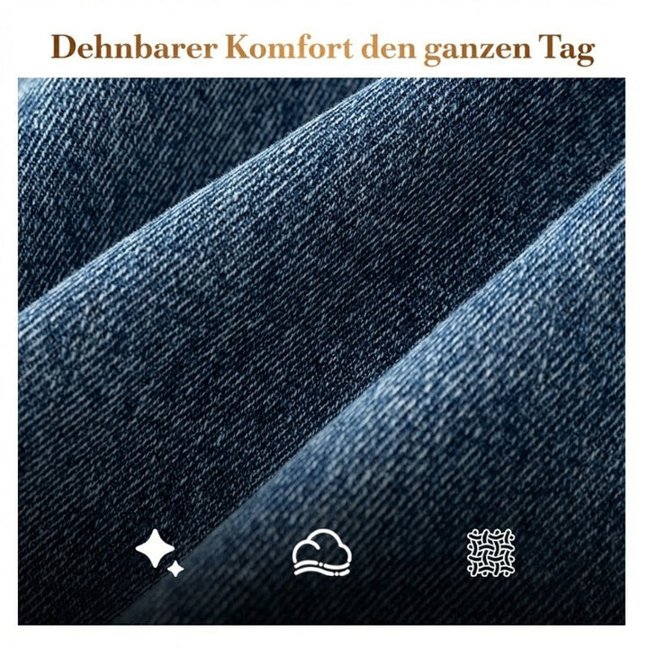 Rilena – Hoch taillierte, ausgestellte Stretch-Denim-Jeans