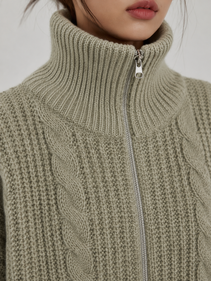 Velira – Frontreißverschluss-Strickjacke