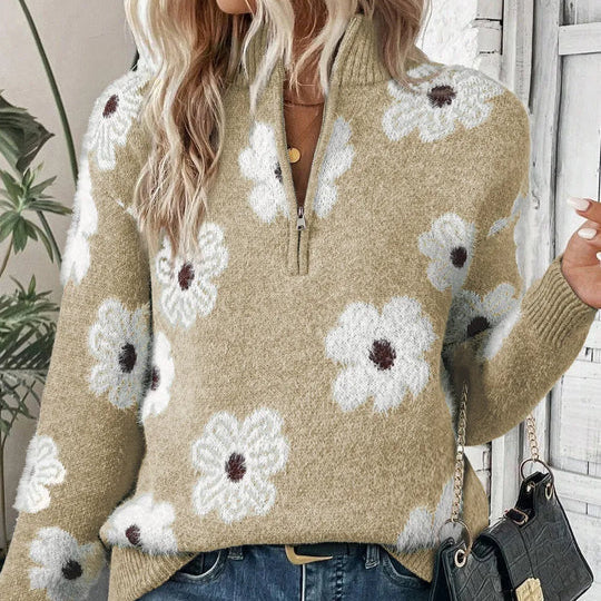 Selaya – Reißverschlusskragen-Pullover