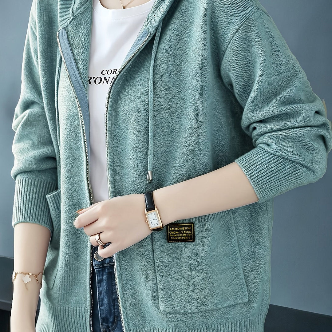 Rilena – Kapuzen-Strickjacke mit Kordelzug