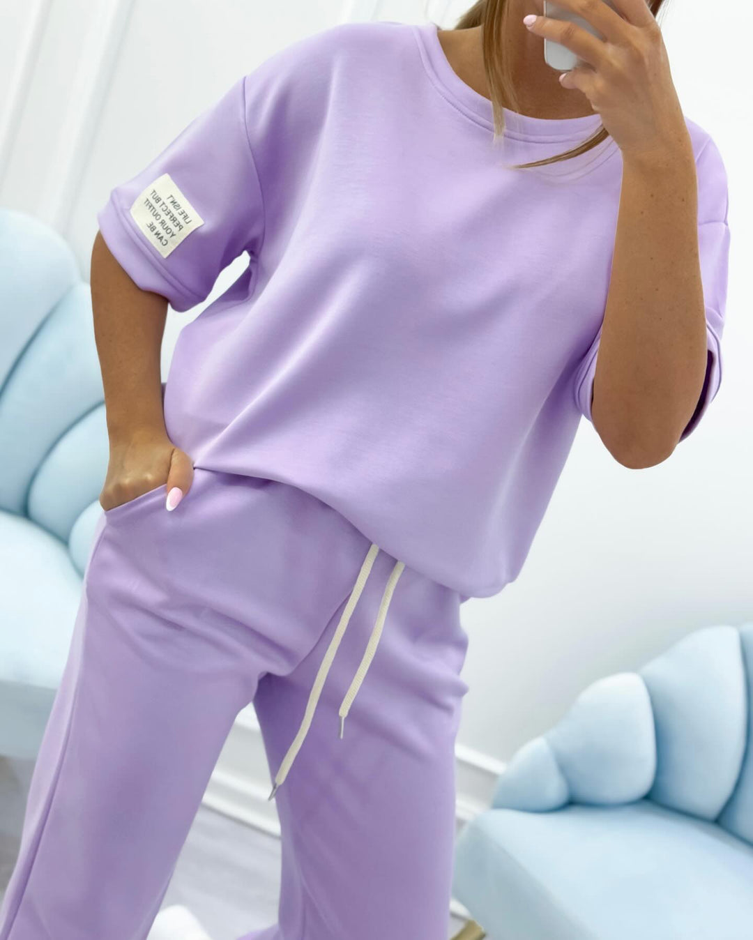 Nevira – Rundhals-Jersey-Set aus Top und Hose