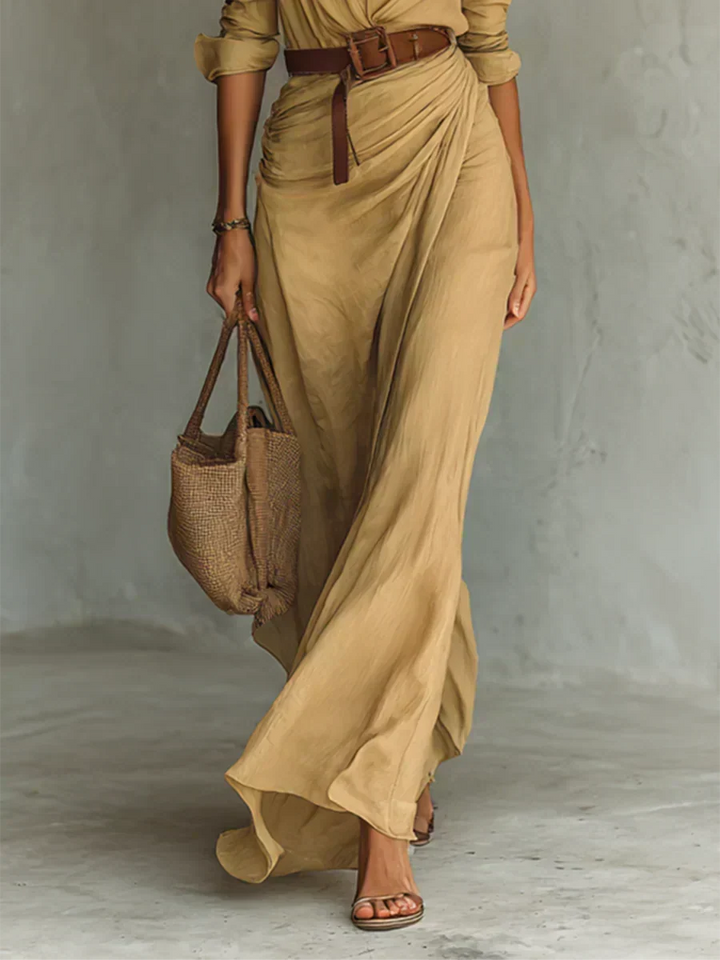 Sevra – Maxikleid mit Bindegürtel