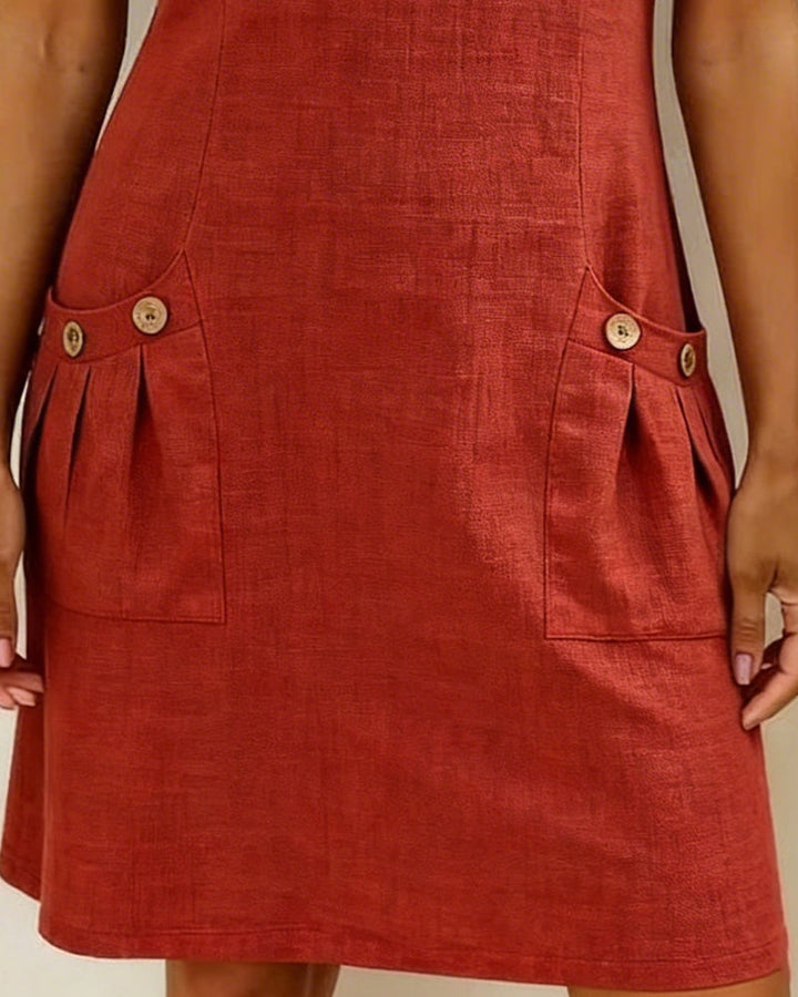 Renavi – A-Linienkleid aus Baumwoll-Leinen