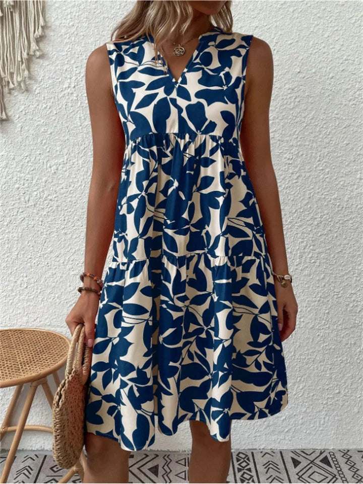 Nivara – Midi-Kleid mit ausgestelltem Schnitt und Polka-Dots