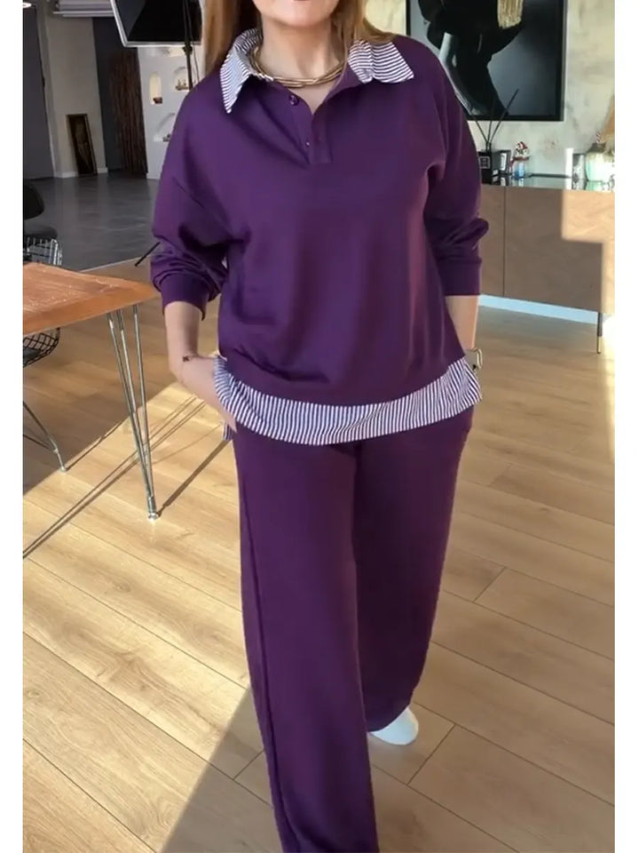 Velani – Patchwork-Baumwoll-Set aus Sweatshirt und Hose