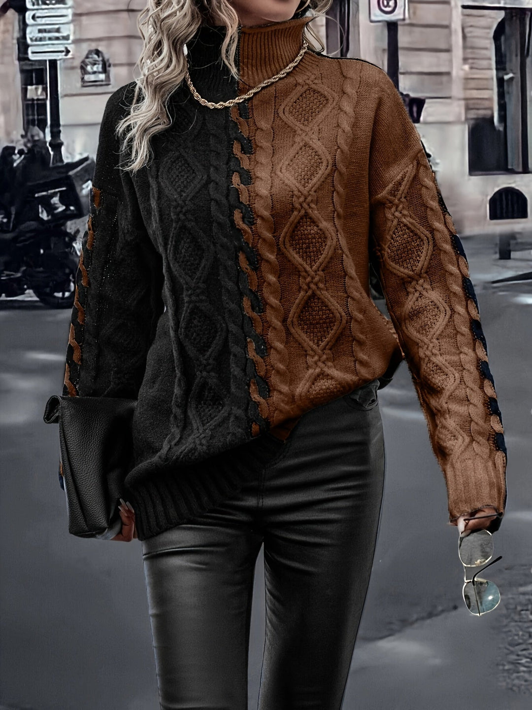 Nerise – vertikal gestreifte Strickbluse