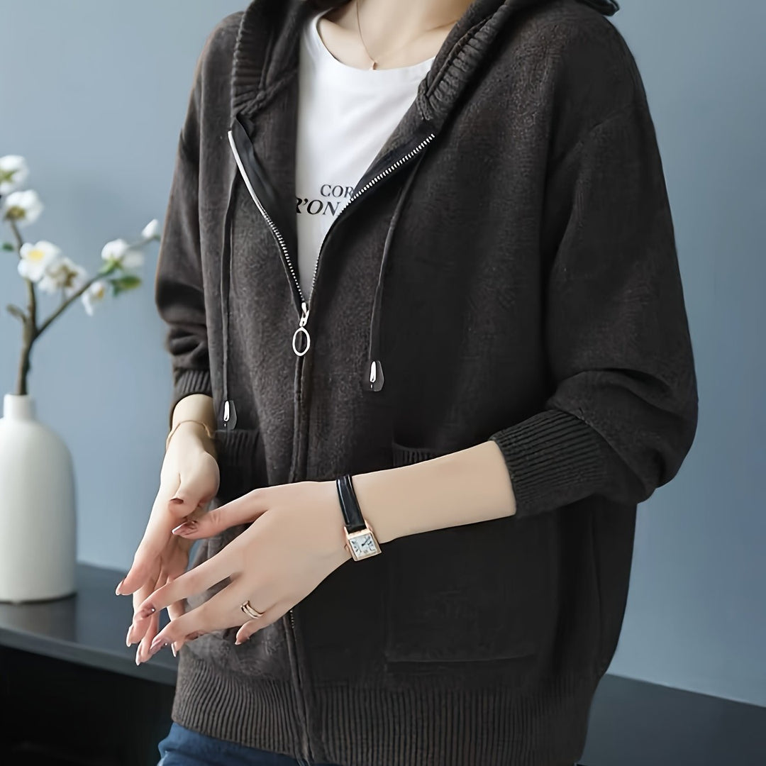Rilena – Kapuzen-Strickjacke mit Kordelzug