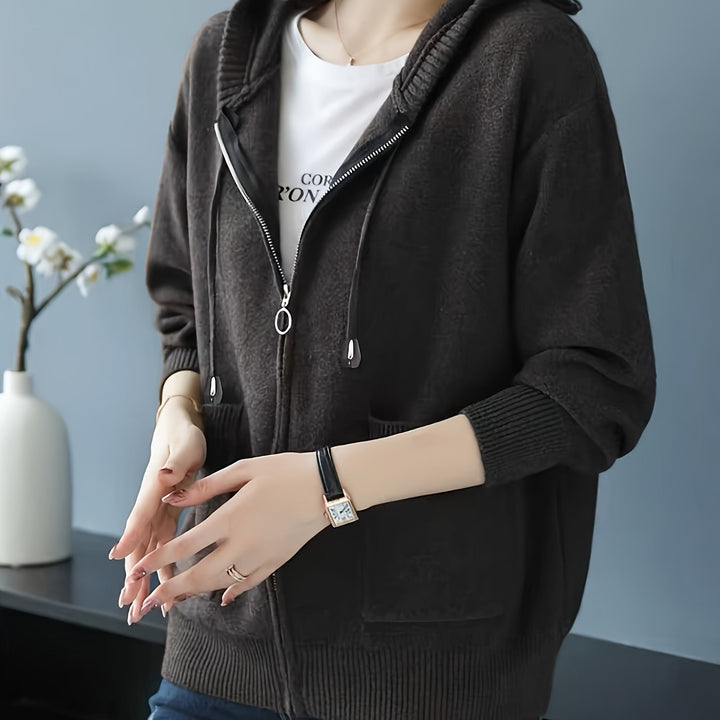 Rilena – Kapuzen-Strickjacke mit Kordelzug