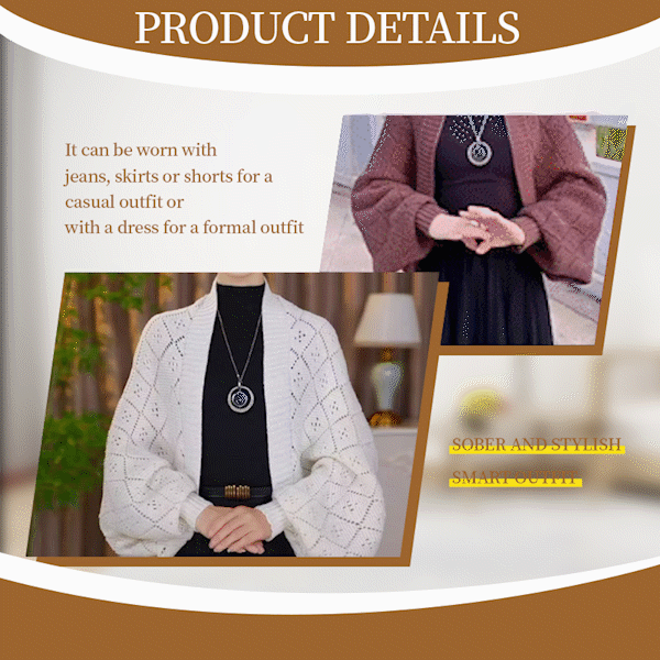Eryla – Schal-Strickjacke aus Ajourstrick
