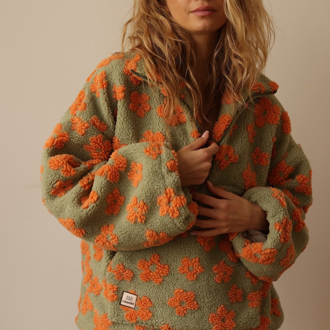 Avenli – floral bedruckter Fleecepullover