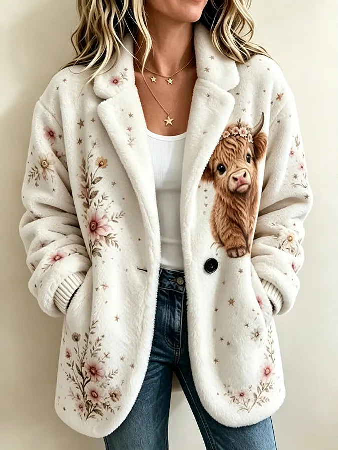 Avenya – Highlandrinder-Print Flanellmantel