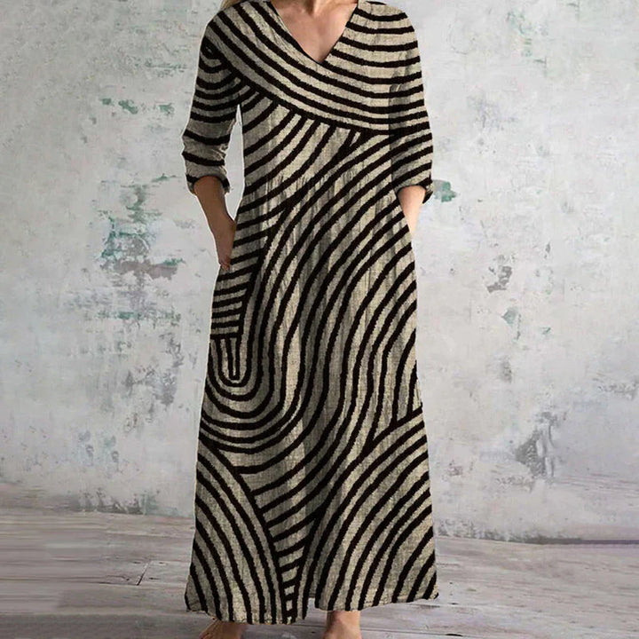 Zelvia – gestreiftes Baumwollkleid