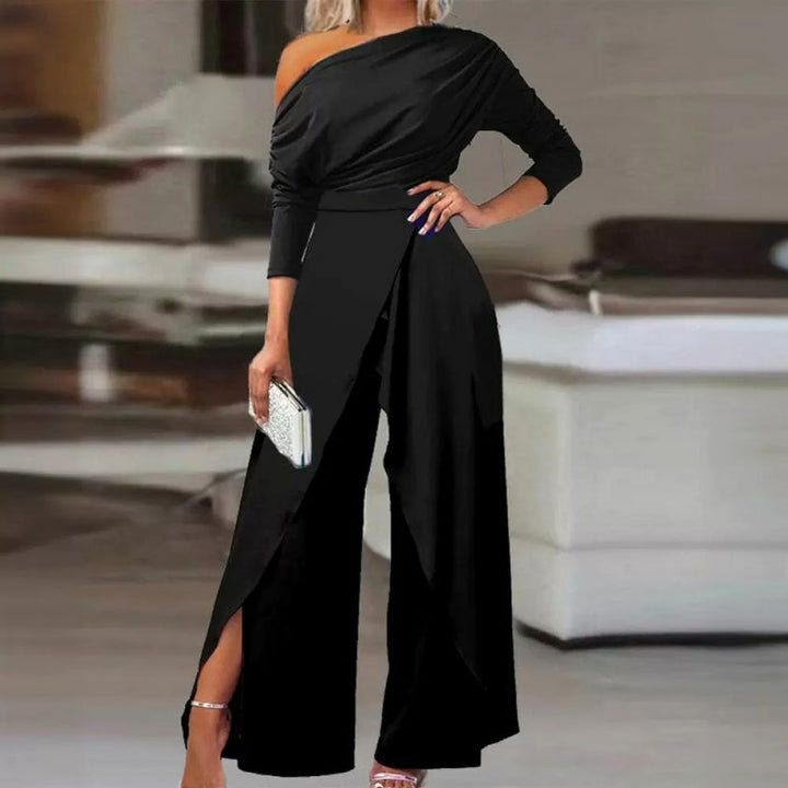 Novira – Ein-Schulter Webstoff-Jumpsuit