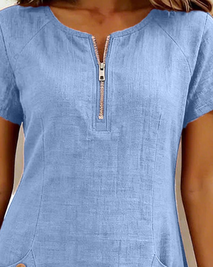 Renavi – A-Linienkleid aus Baumwoll-Leinen