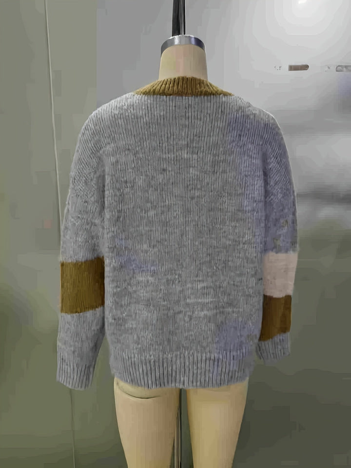 Luniva – zweigeteilter Farbblock-Strickpullover